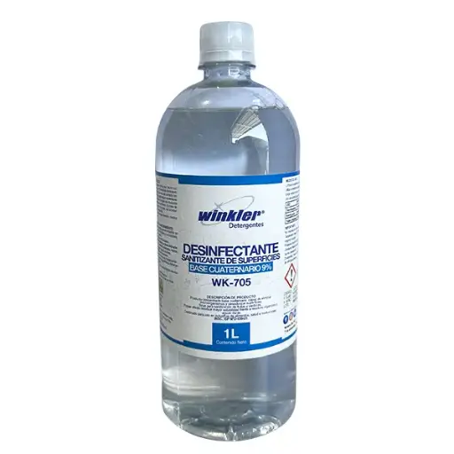 [LIQAMOCUA006] Desinfectante de superficies base cuaternario 9% 1 litro WINKLER WK-705