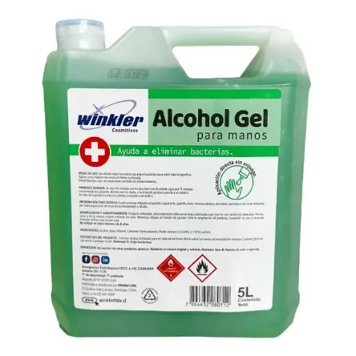 [LIQGELALC021] Alcohol gel WK-117 WINKLER 5 litros EMBALAJE x 4 uds.