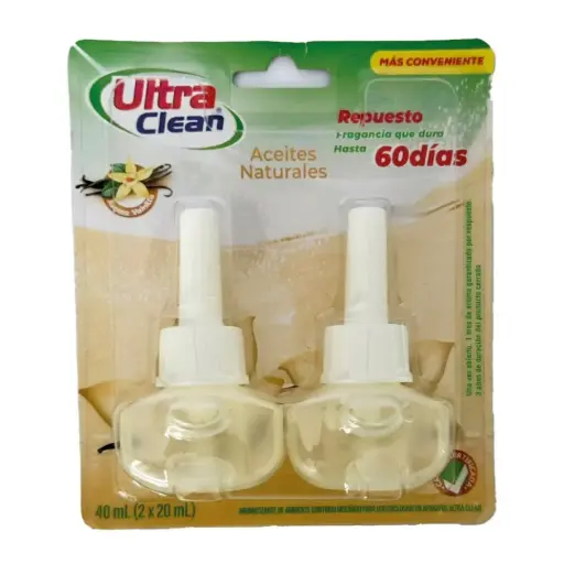 Aromatizante eléctrico repuesto 40 ml (2x20 ml) ULTRA CLEAN EMBALAJE x 24 uds.
