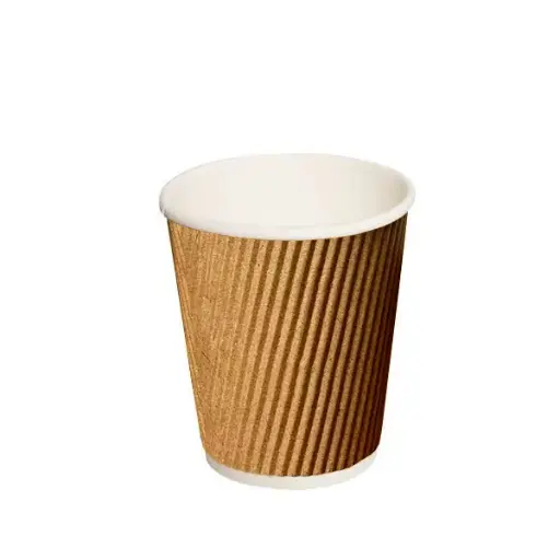 [POLVASDOB050] Vaso corrugado kraft ripple wall 08 oz embalaje 500 uds.  
