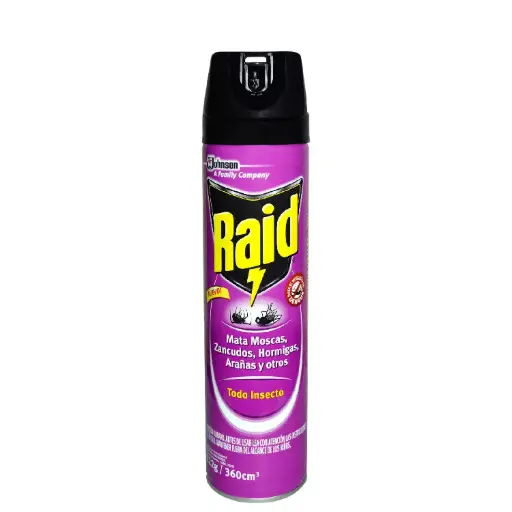 [AEROSOL060] Insecticida Raid todo insecto en aerosol 360 cc  